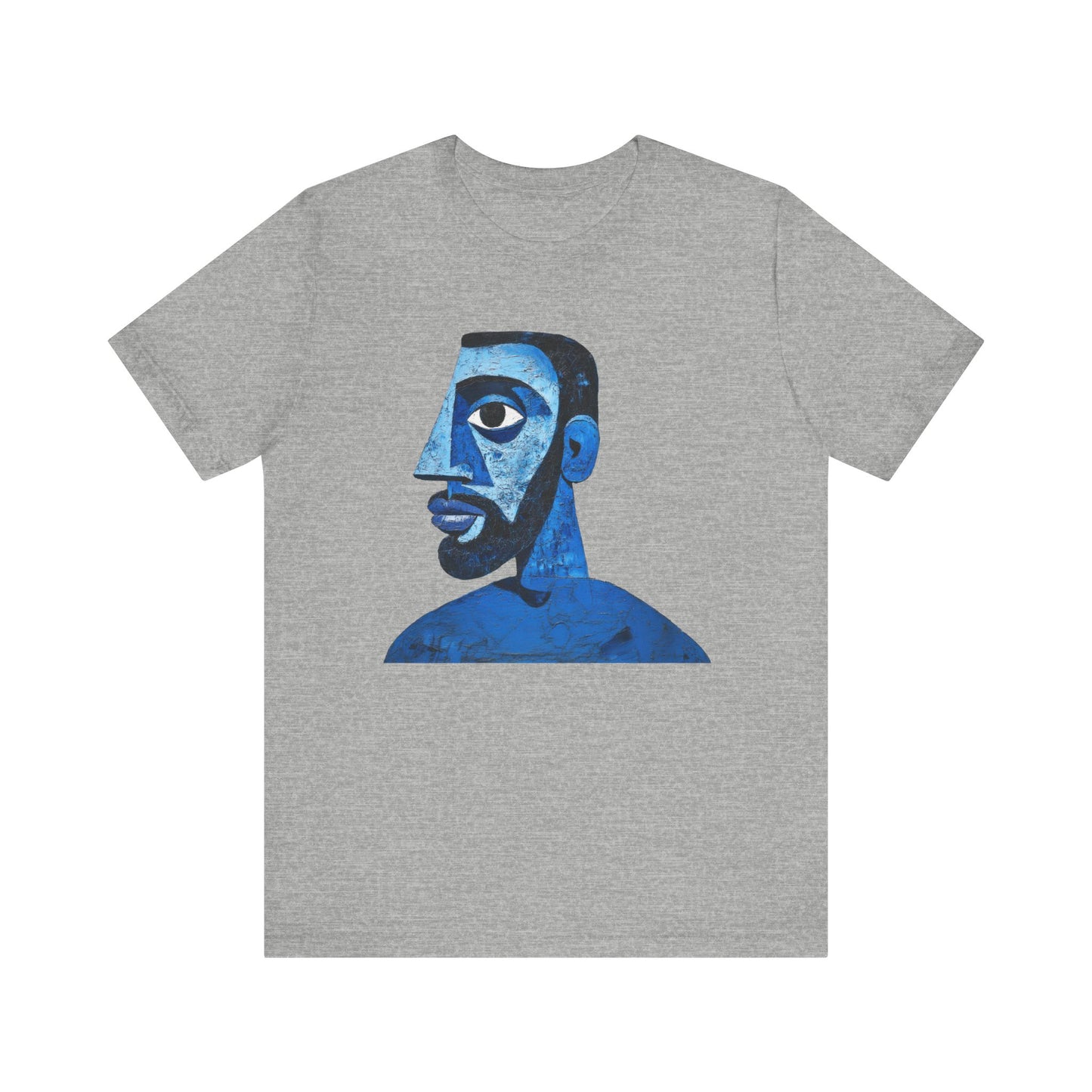 Abstract Artistic Blue Portrait Unisex Jersey Tee