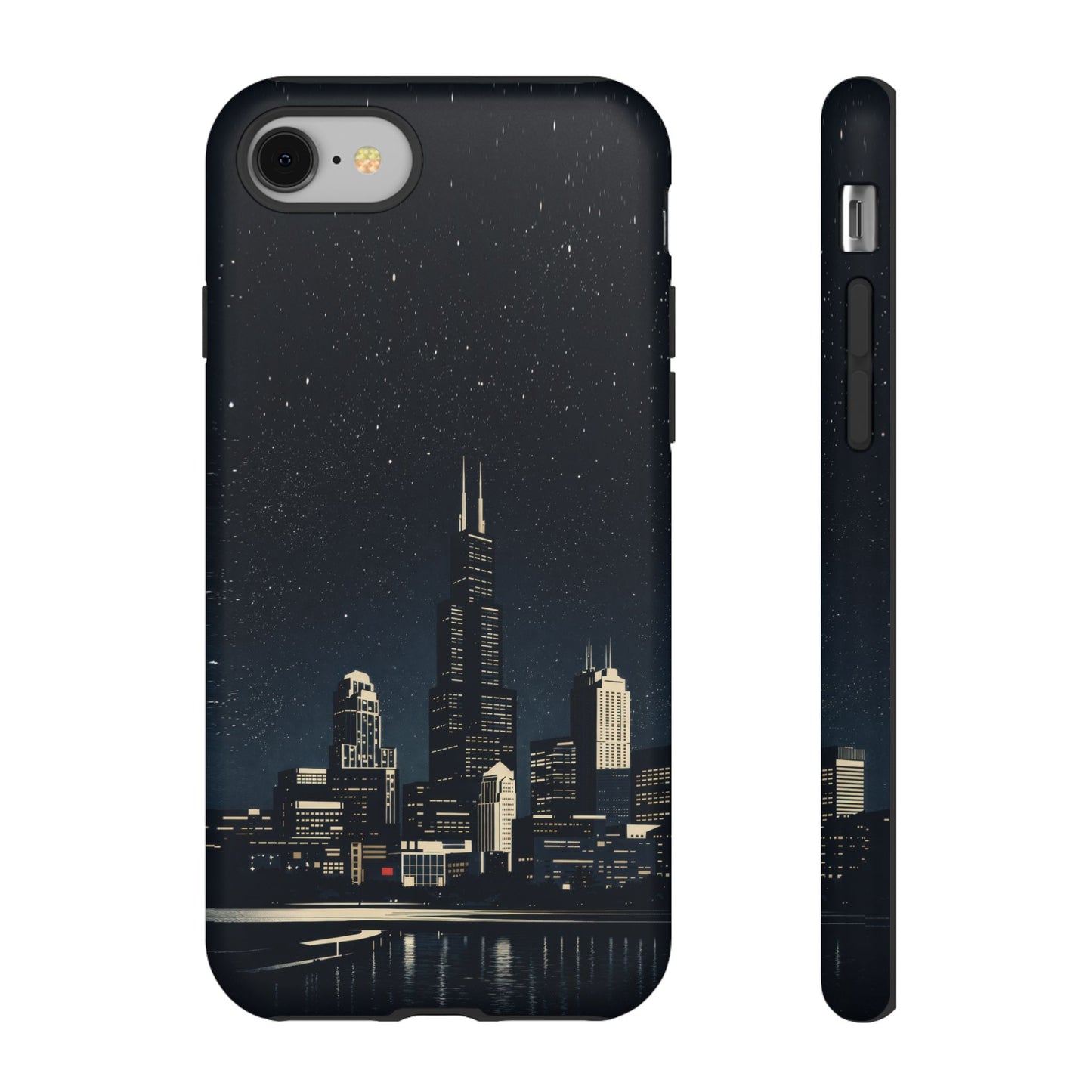 Chicago City Skyline Tough Phone Case – Nighttime Chicago Skyscraper Design