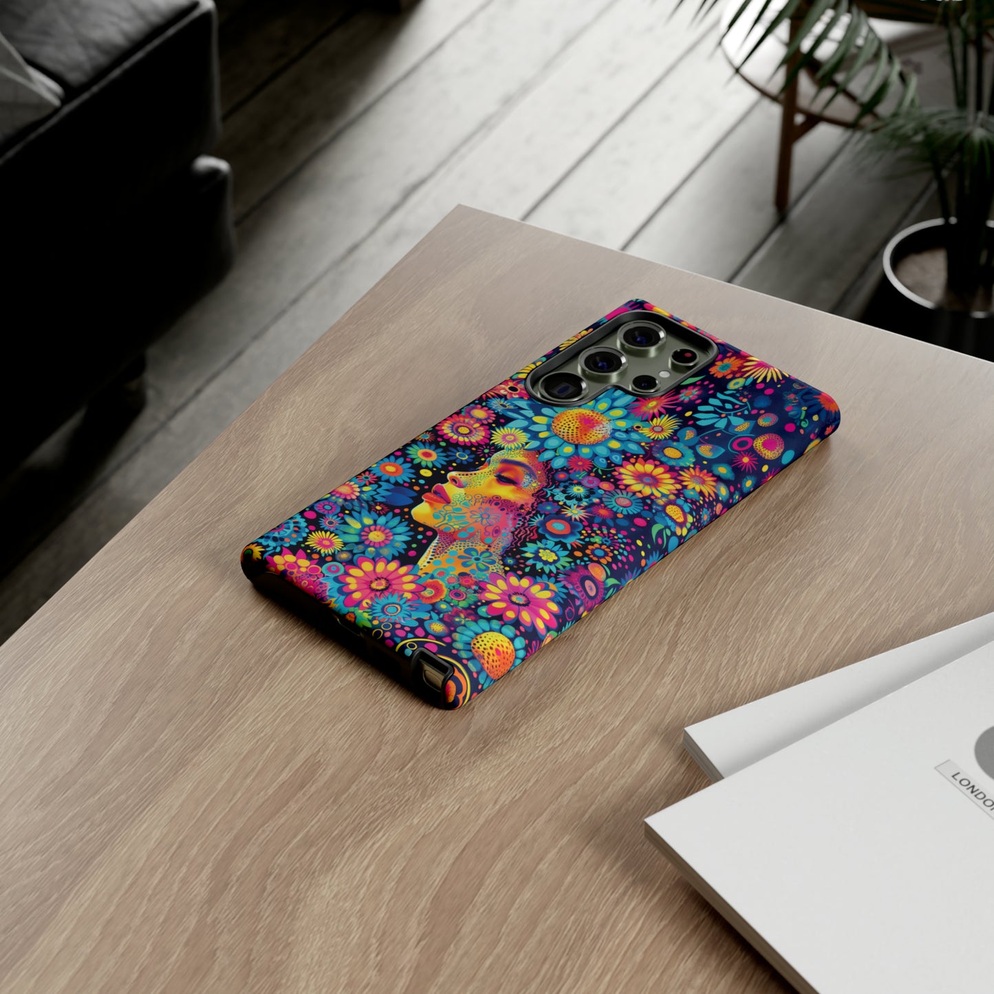 Phone Case, whimsical flower girl, Artistic design, Tough Case, Colorful flower fantasy design, iPhone 15, 14, 13, 12, 11, Samsung, Pixel