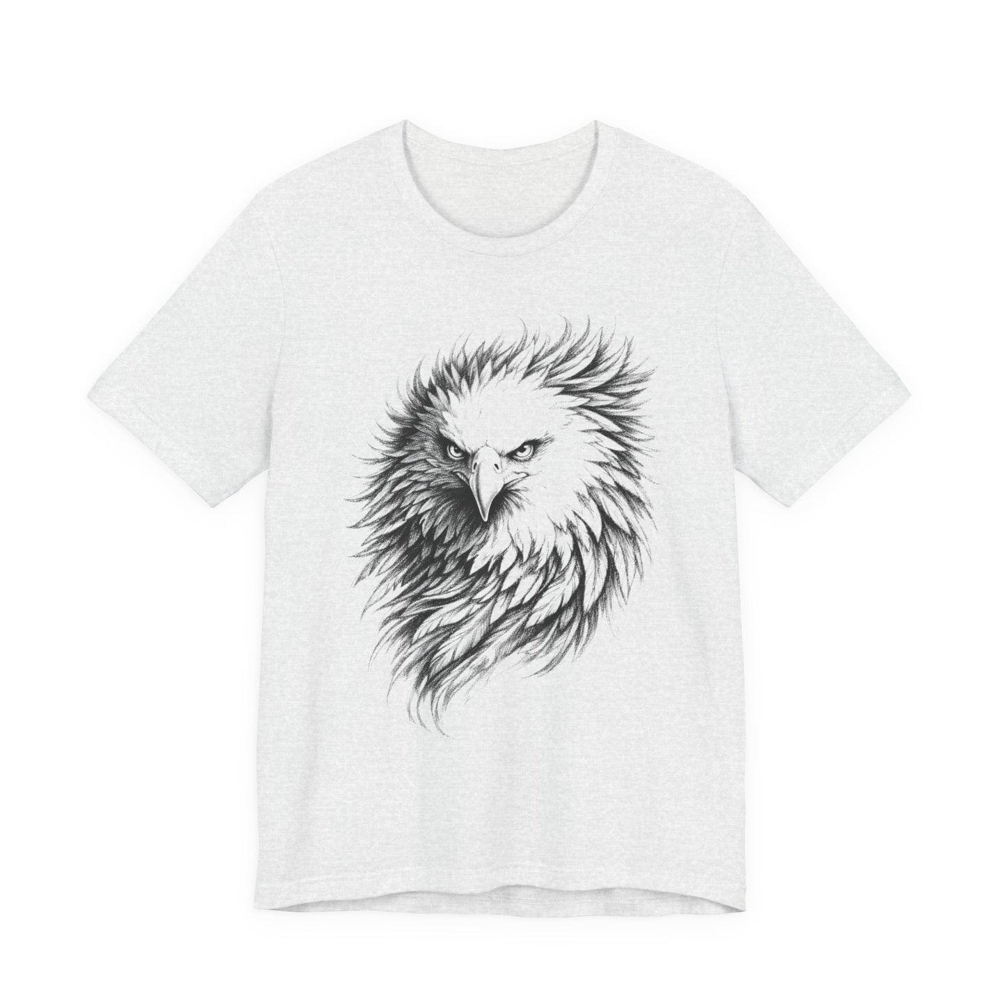 Eagle Head Sketch Tee — Detailed Black & White Bald Eagle Illustration in charcoal T-Shirt