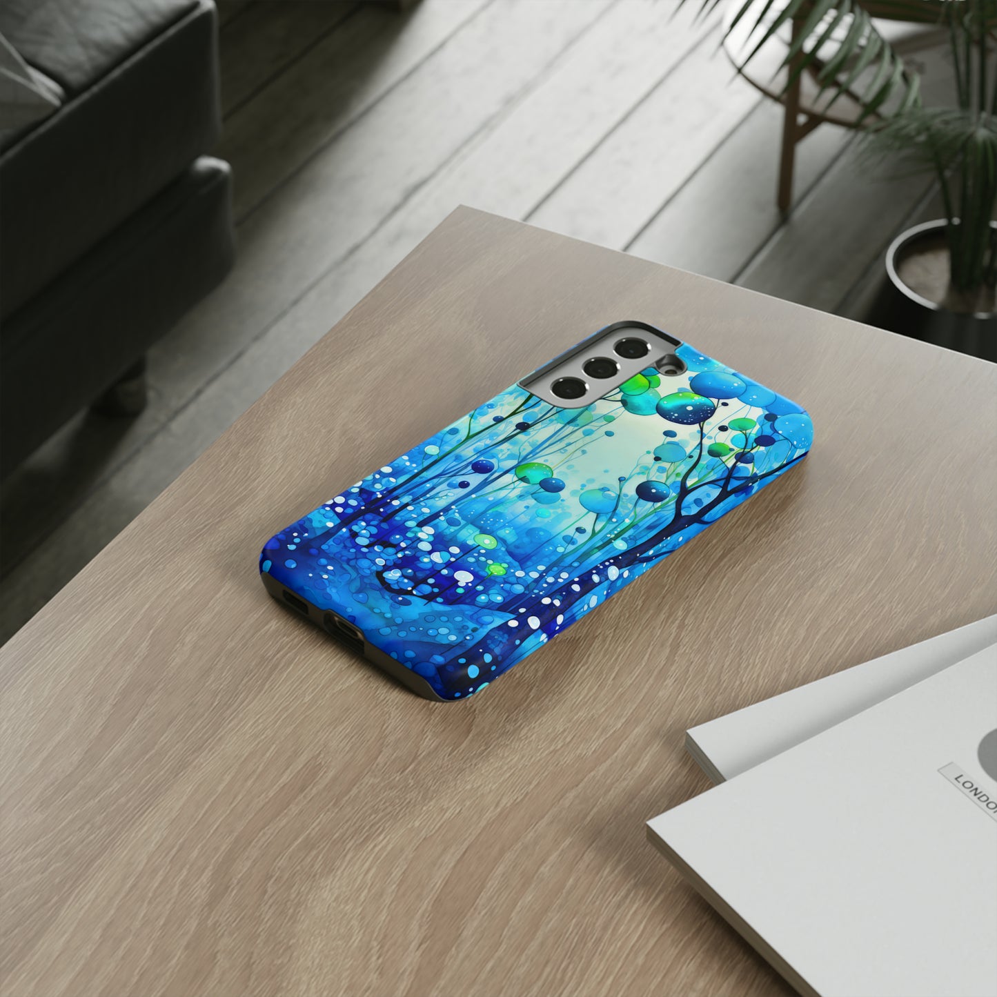 Blue fantasy forest Tough Cases