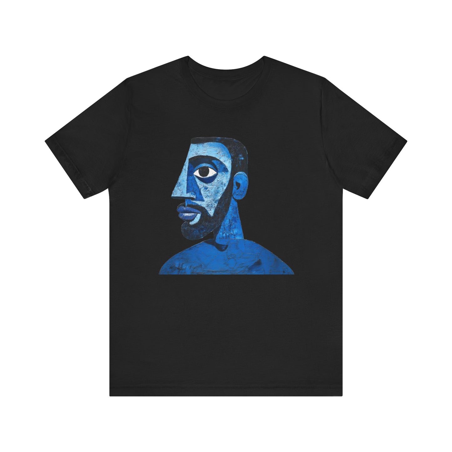 Abstract Artistic Blue Portrait Unisex Jersey Tee