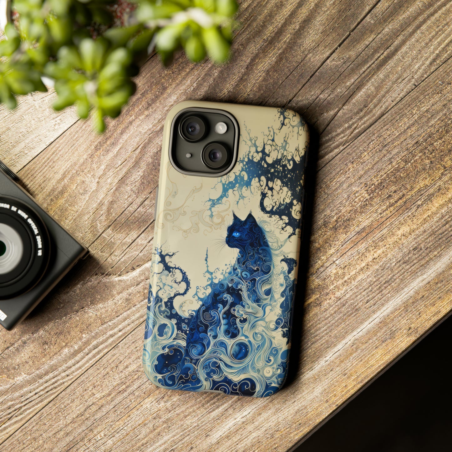 Black cat in smokeTough Cases