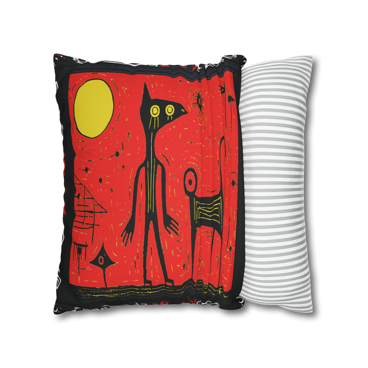 Alien Pillow in Black & Red