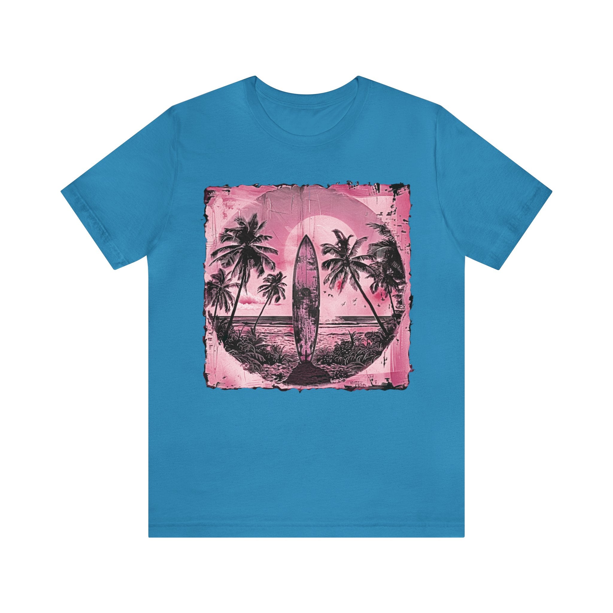 Pink vintage surfboard Unisex Jersey Short Sleeve Tee