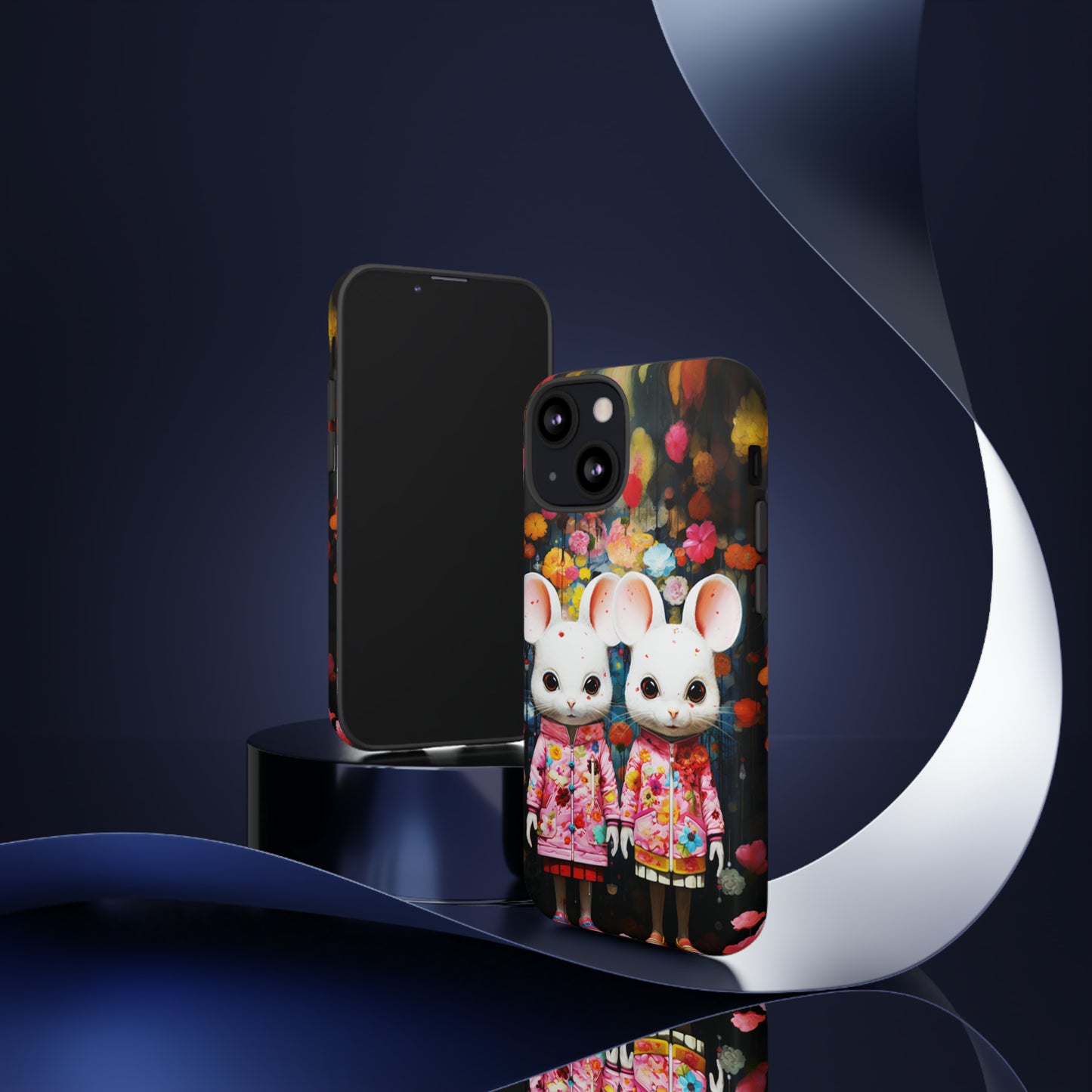 Two mice and flowers Tough Cases