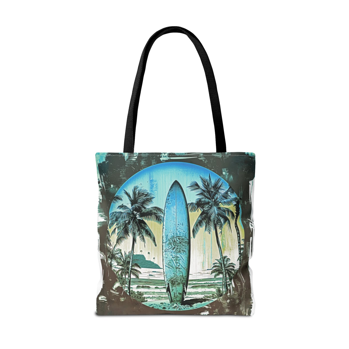 Blue surfboard Tote Bag (AOP)