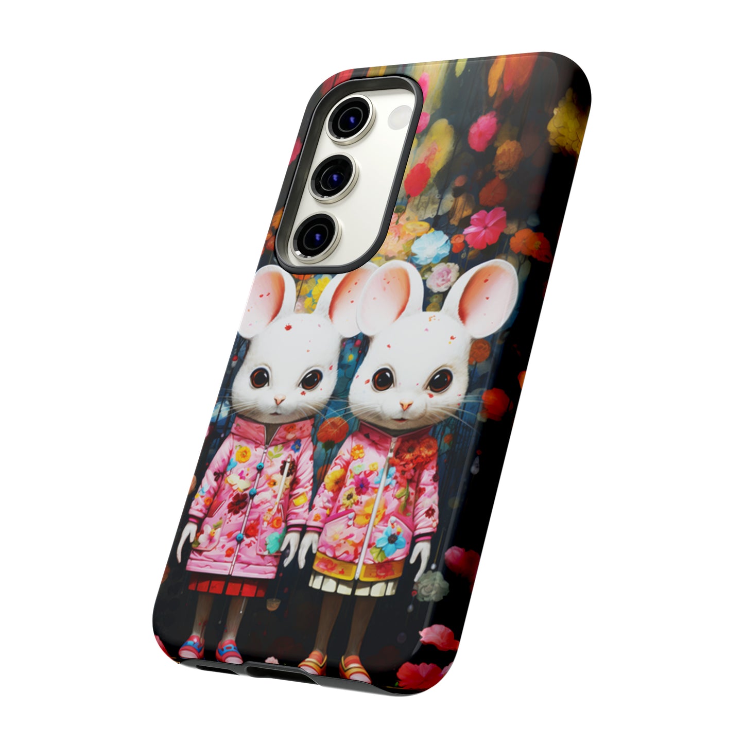 Two mice and flowers Tough Cases