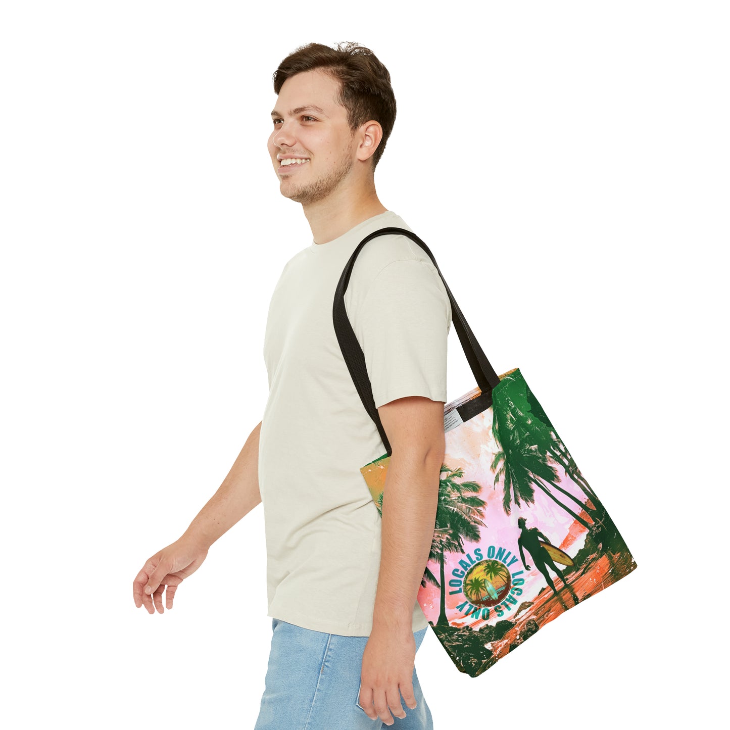 Locals only beach scene Tote Bag (AOP)