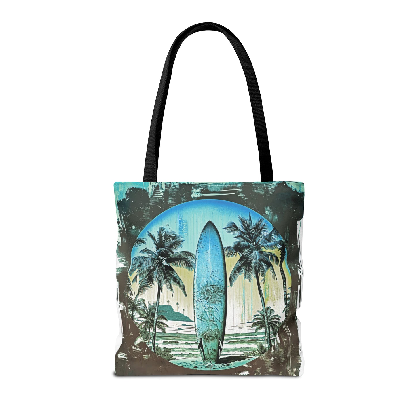 Blue surfboard Tote Bag (AOP)