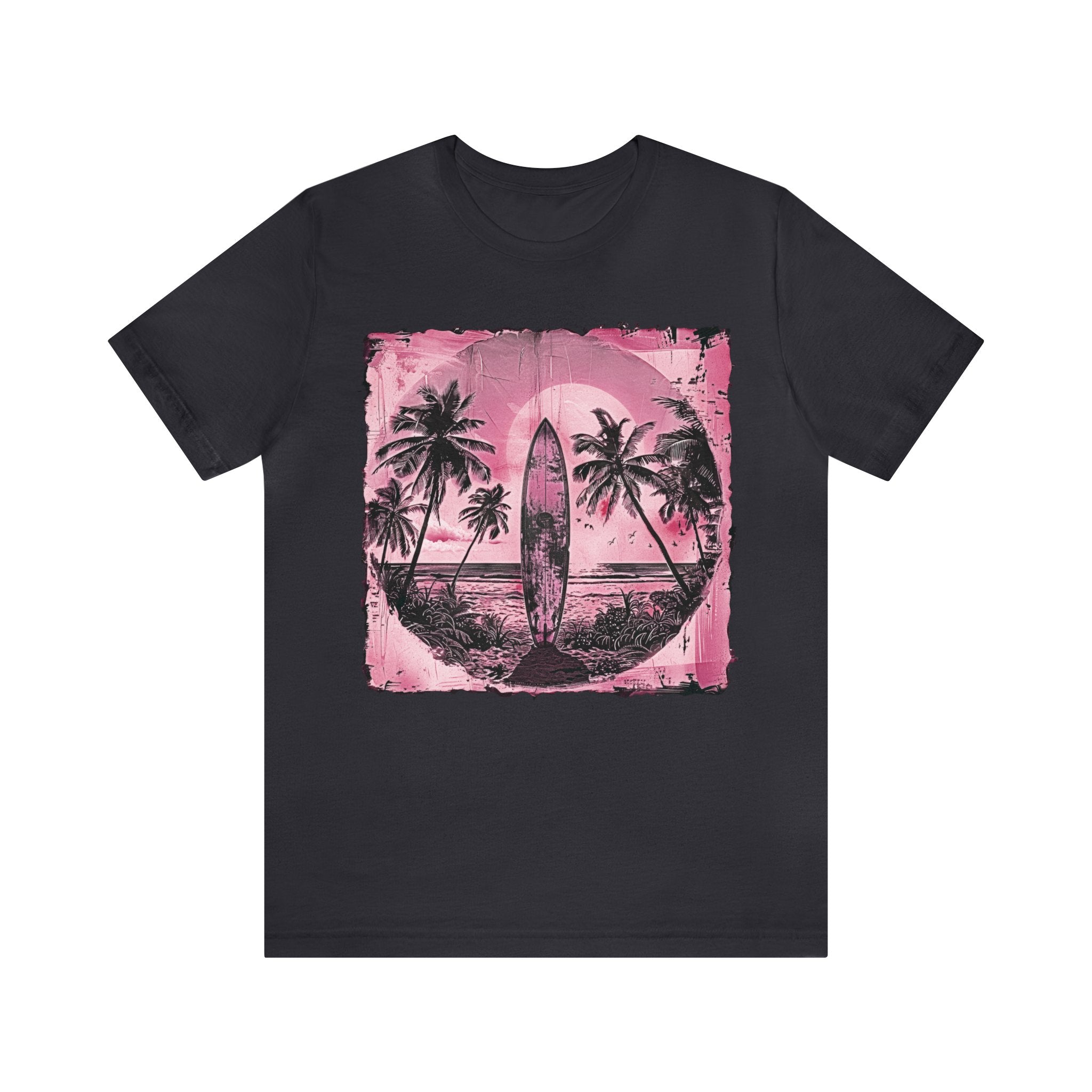 Pink vintage surfboard Unisex Jersey Short Sleeve Tee