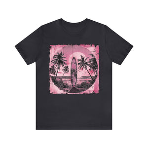 Pink vintage surfboard Unisex Jersey Short Sleeve Tee
