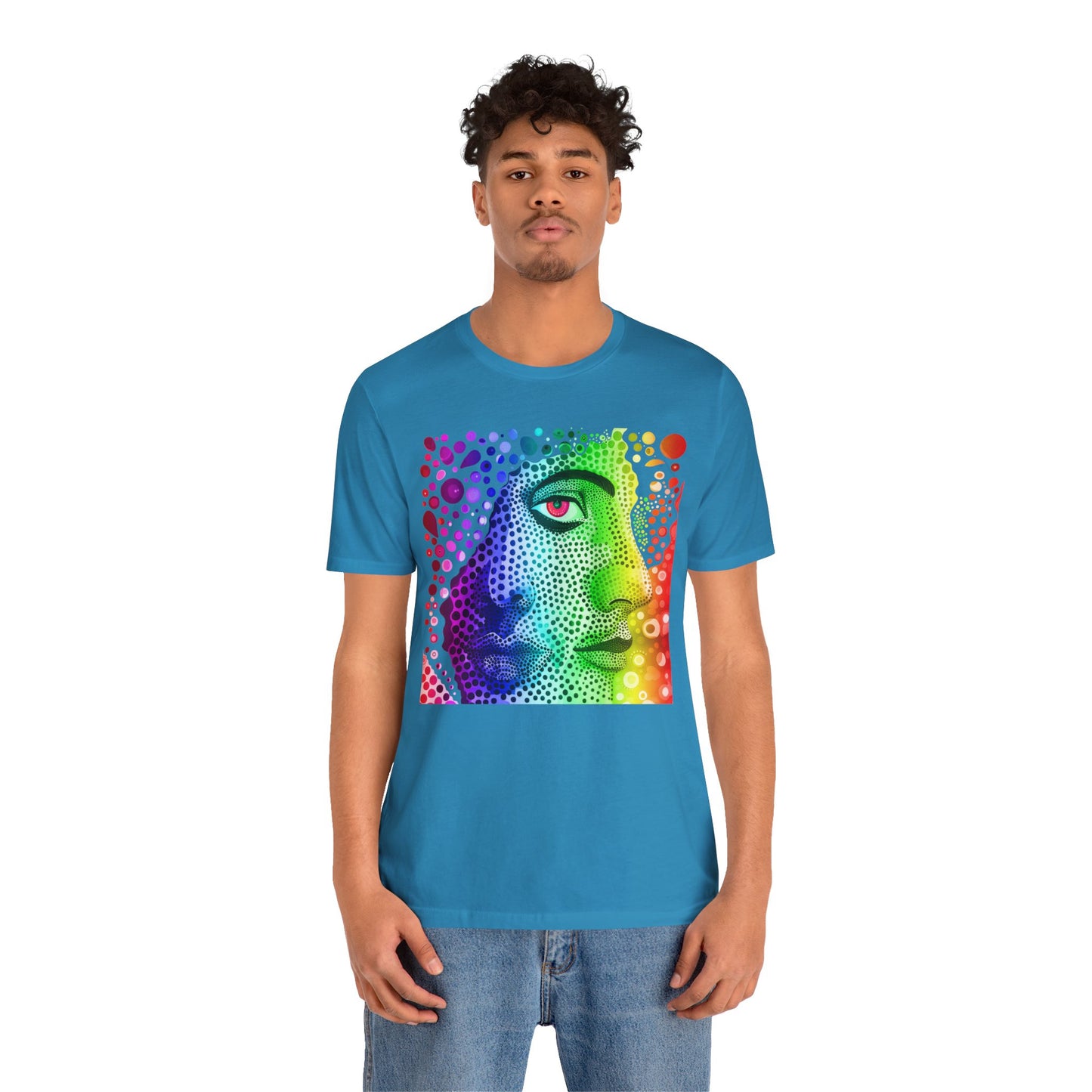 Two faced rainbow Unisex Jersey Short Sleeve Tee
