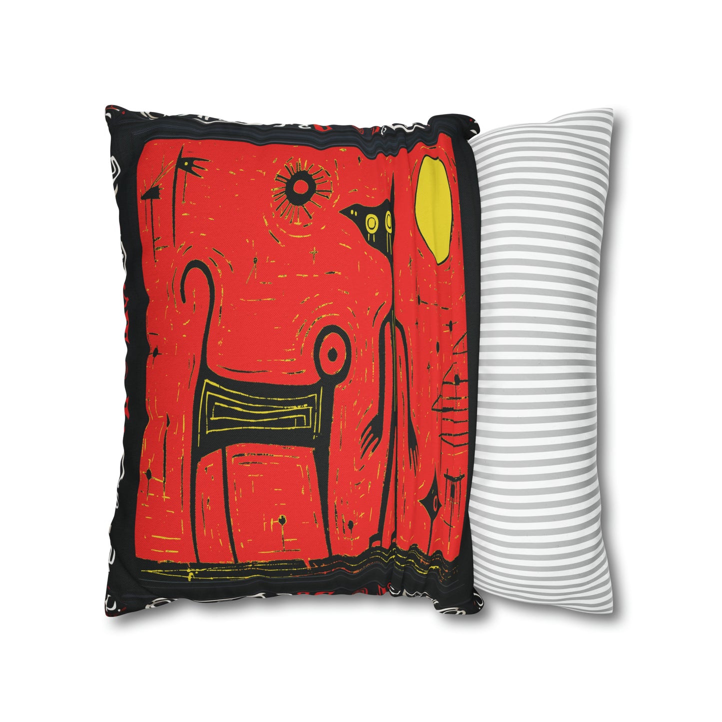 Alien Pillow in Black & Red