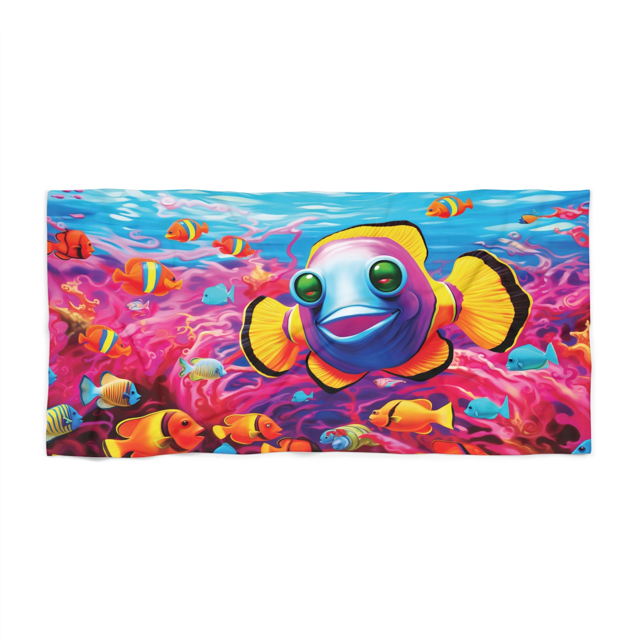 Kids Neon clownfish Beach Towel in two sizes