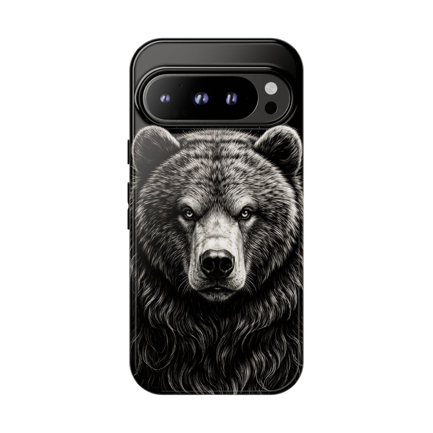 Sketch of a Bear Face Tough Phone Case – Rugged Wild Bear Phone Cover
