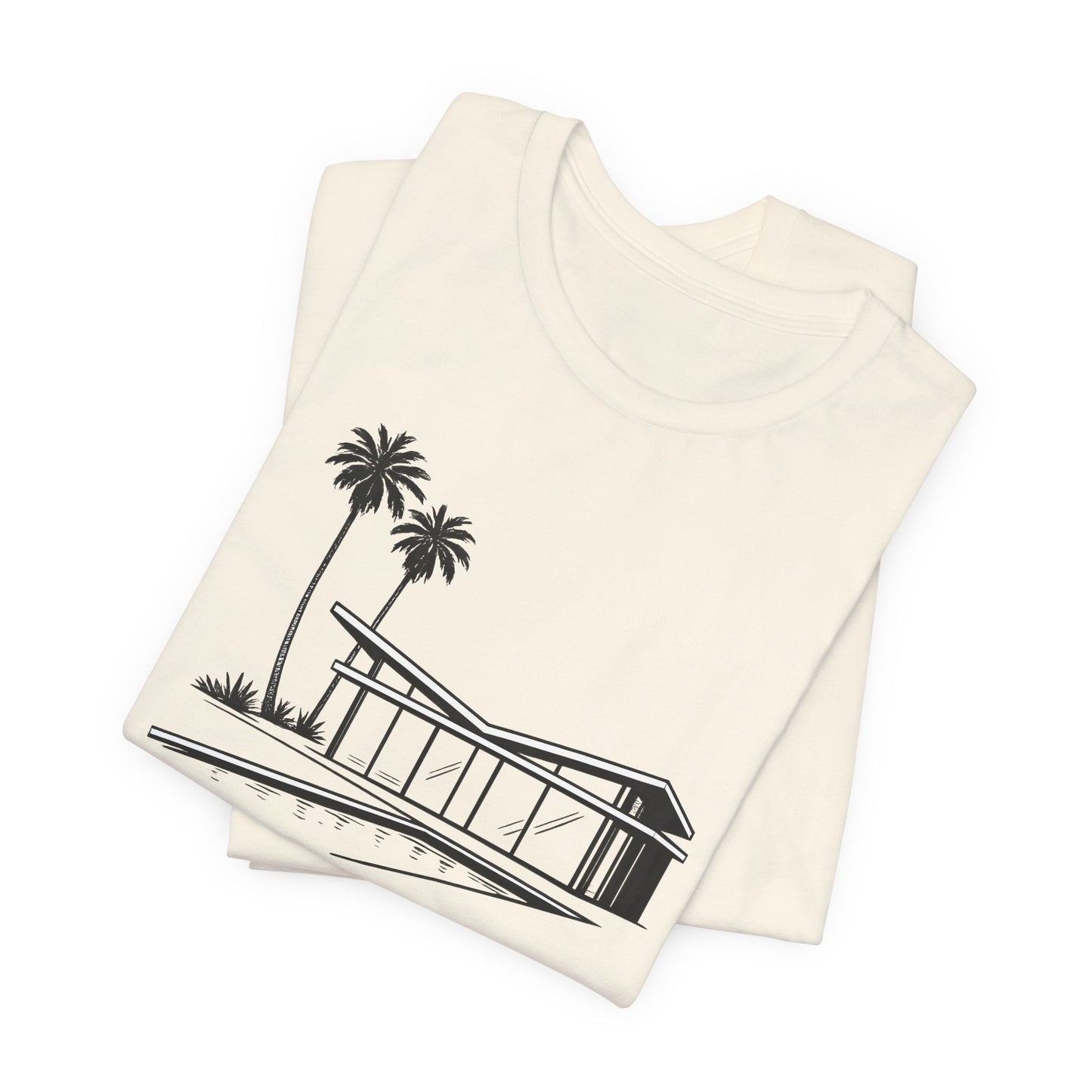 Mid-Century Modern House Tee Mid Century Icons series— Palm Tree Architectural Graphic Shirt, Mid Century modern, Palm Springs