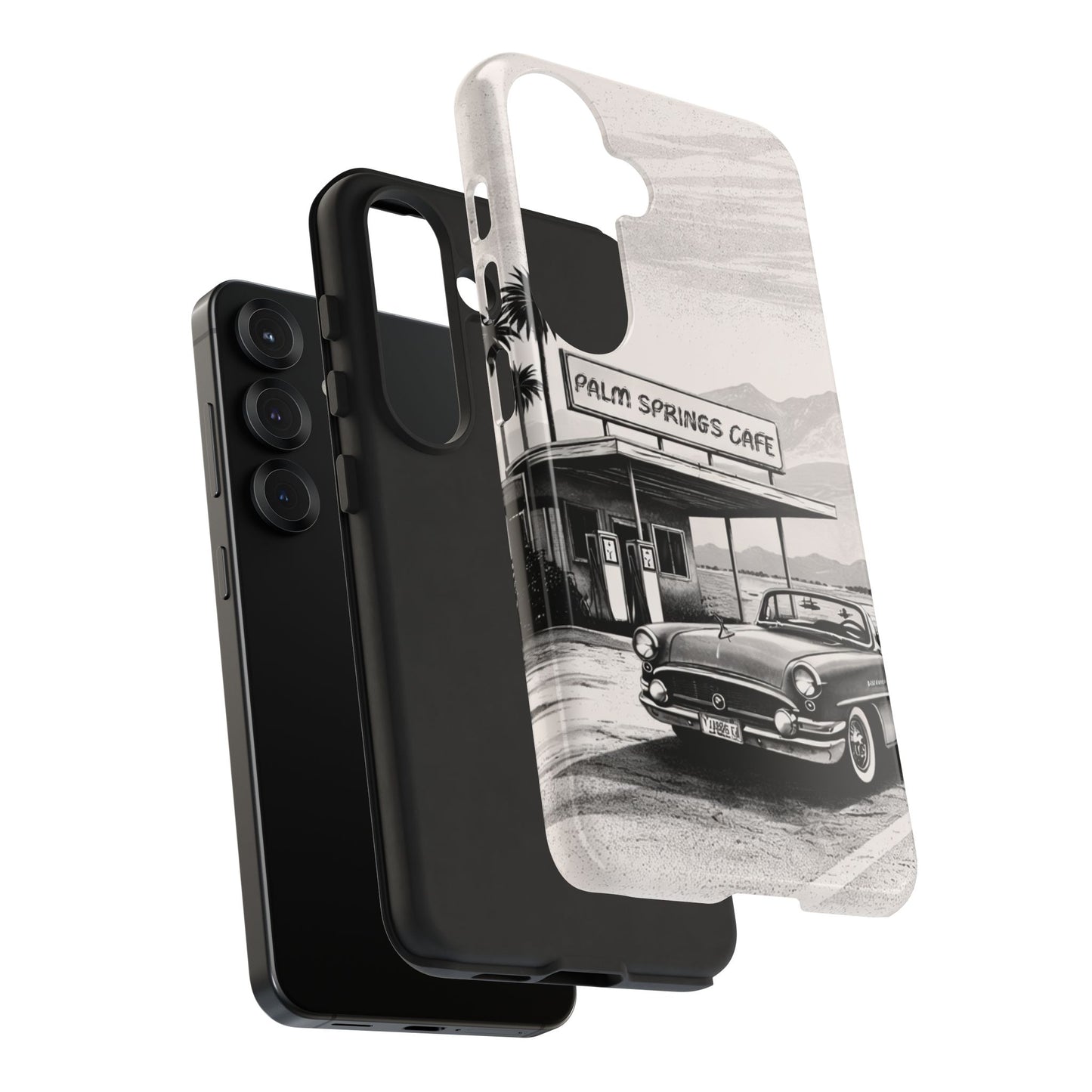 Vintage Palm Springs Cafe Phone Case – Retro Convertible Roadtrip Design