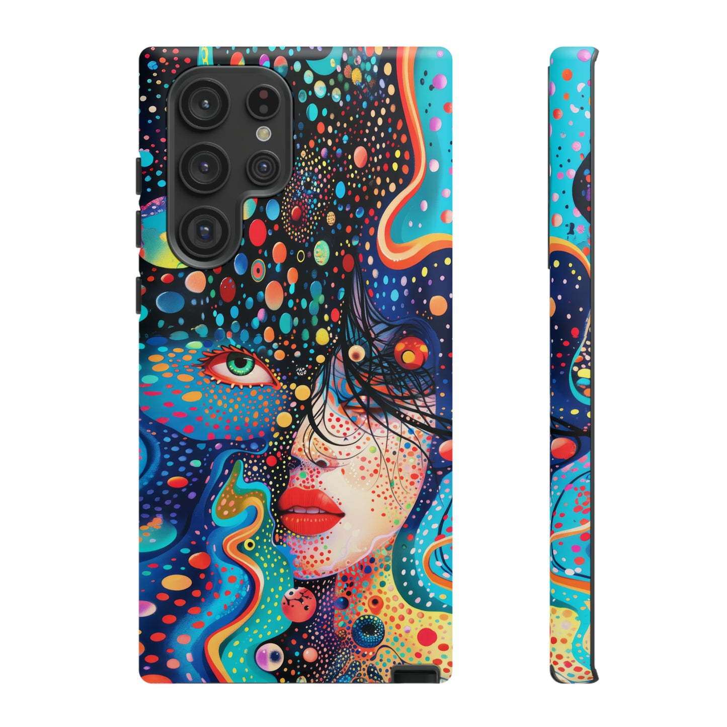 Phone Case, dream in color, Artistic design, Tough Case, Colorful whimsical flower design, iPhone 15, 14, 13, 12, 11, Samsung, Pixel