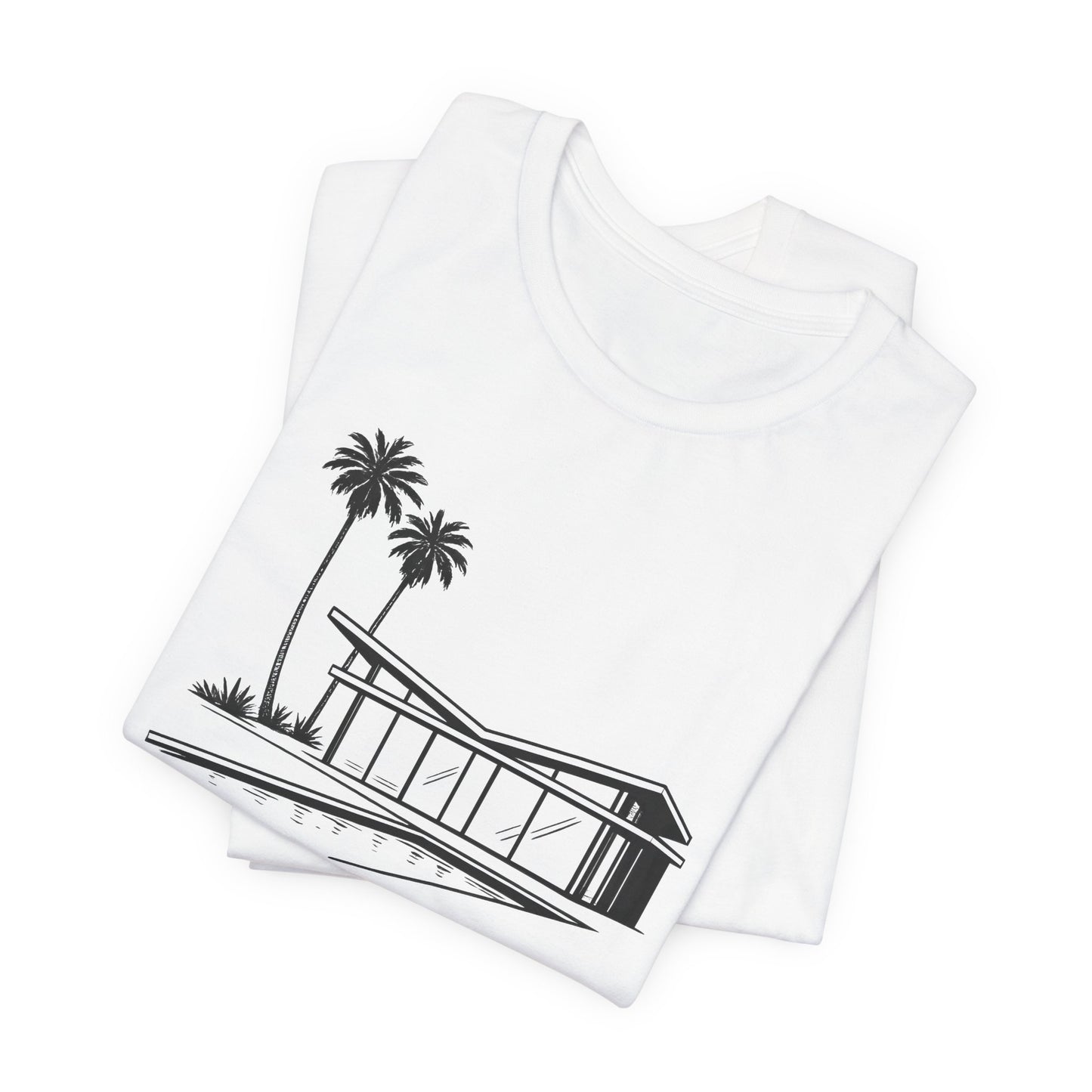 Mid-Century Modern House Tee Mid Century Icons series— Palm Tree Architectural Graphic Shirt, Mid Century modern, Palm Springs