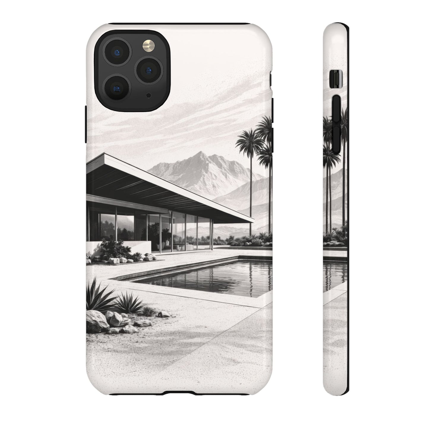 Mid-Century Palm Springs Phone Case – Retro Modern Desert House Design