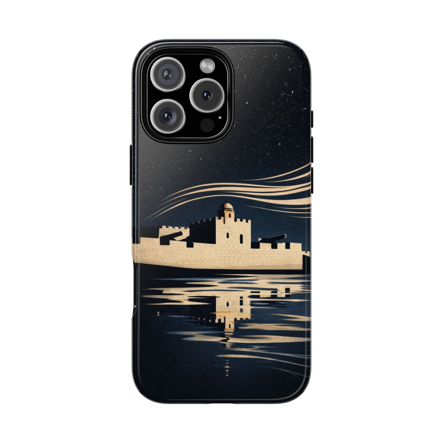 Essaouira Morocco Reflection Tough Phone Case — Night Sky in Essaouira Waterproof Design