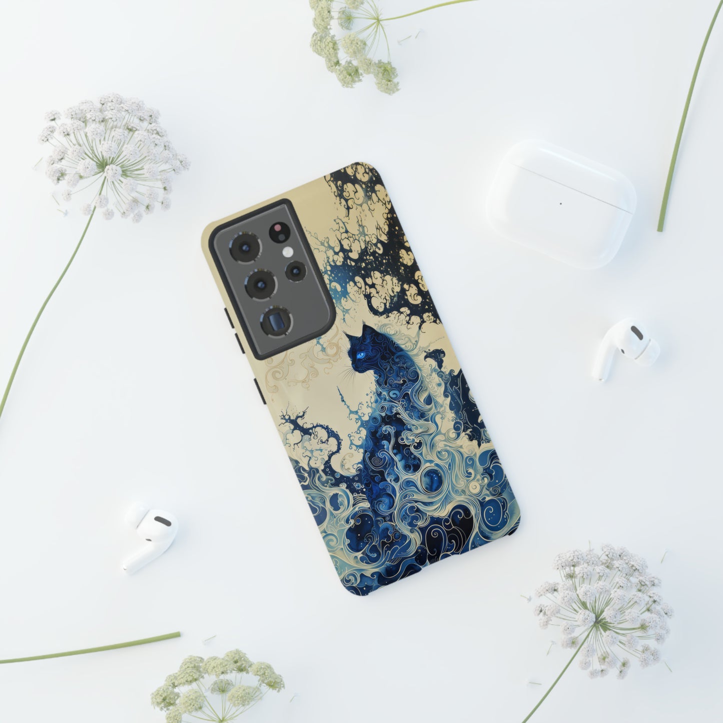 Black cat in smokeTough Cases