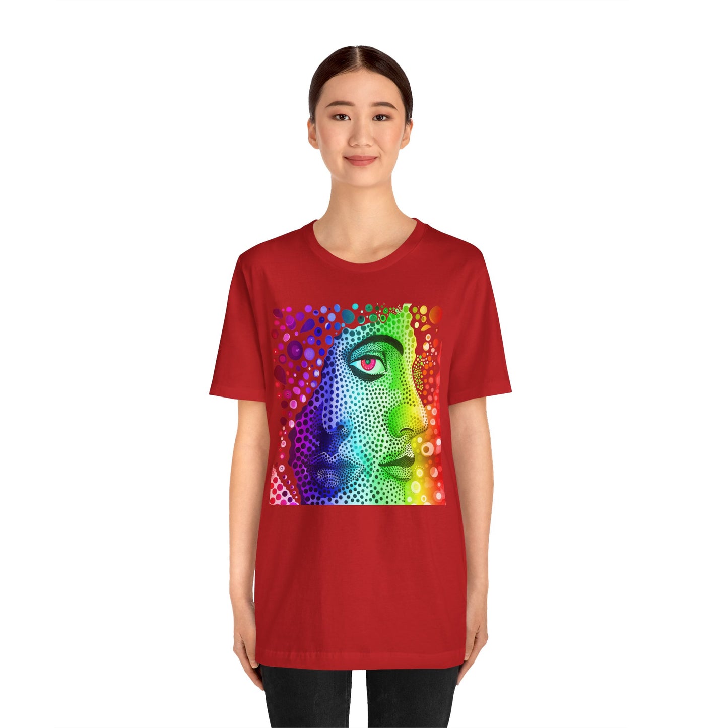 Two faced rainbow Unisex Jersey Short Sleeve Tee