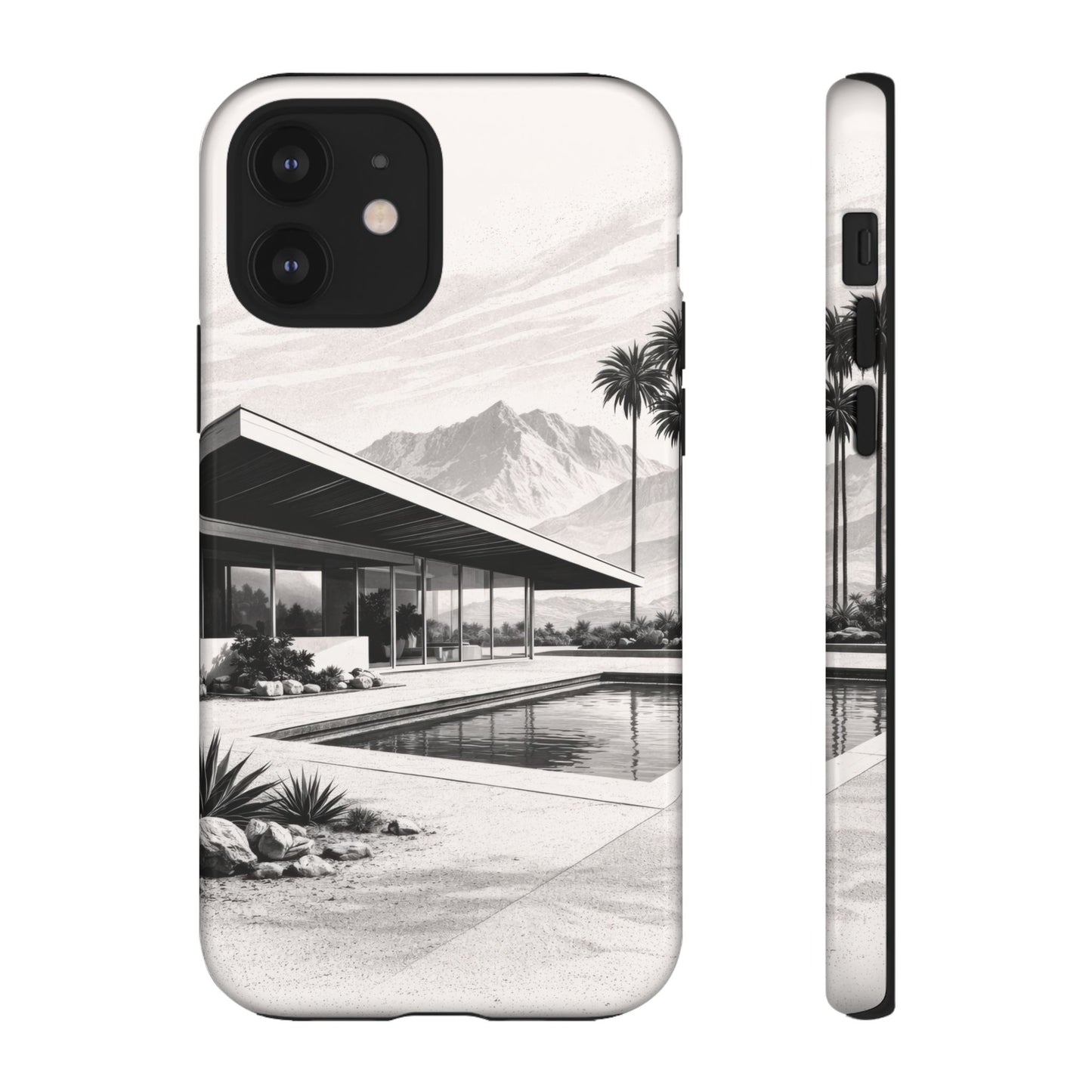 Mid-Century Palm Springs Phone Case – Retro Modern Desert House Design