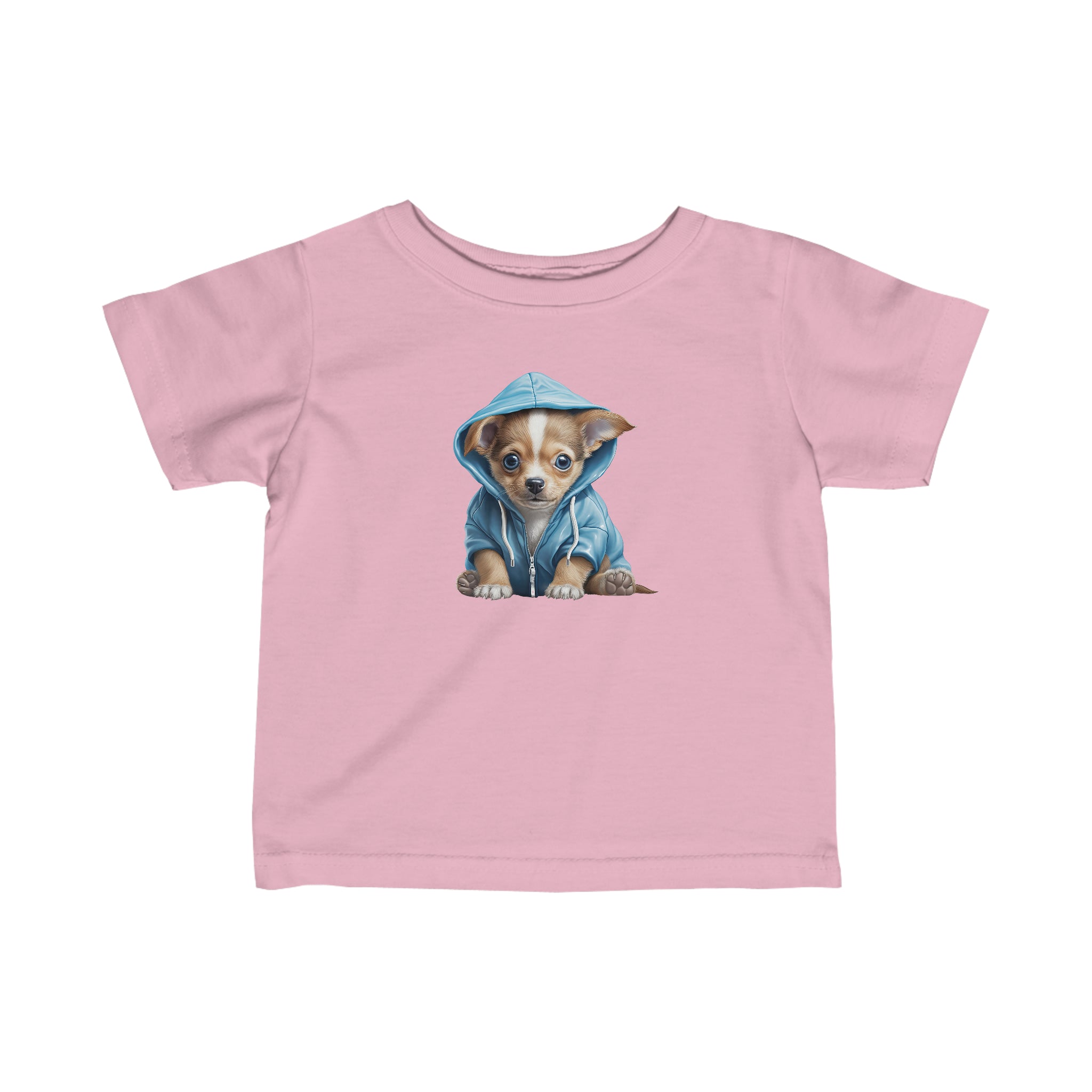 Chihuahua Puppy in blue hoodie Infant Fine Jersey Tee