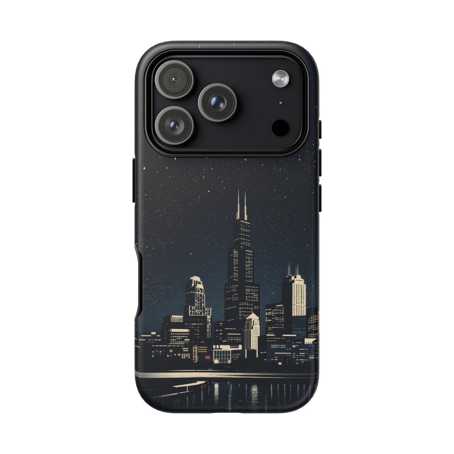 Chicago City Skyline Tough Phone Case – Nighttime Chicago Skyscraper Design