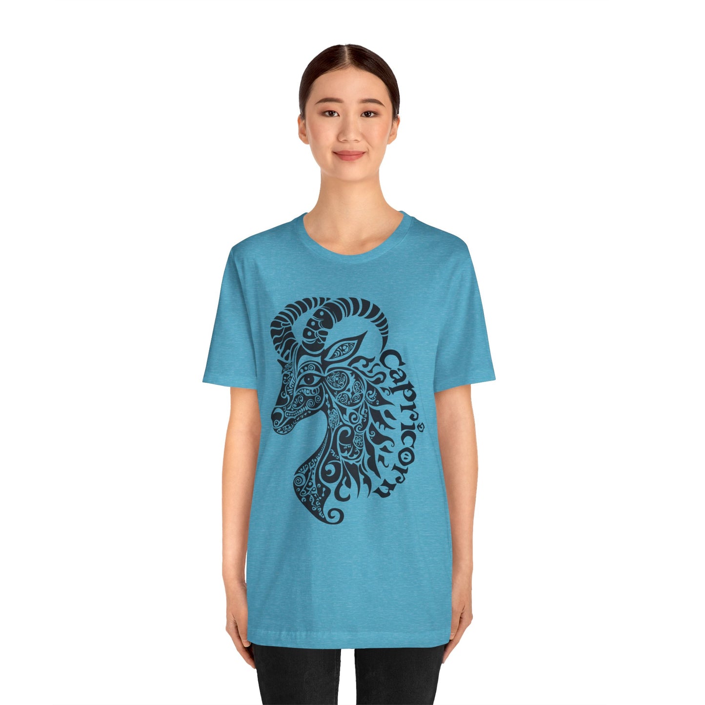 Capricorn with black graphic Unisex Jersey Short Sleeve Tee