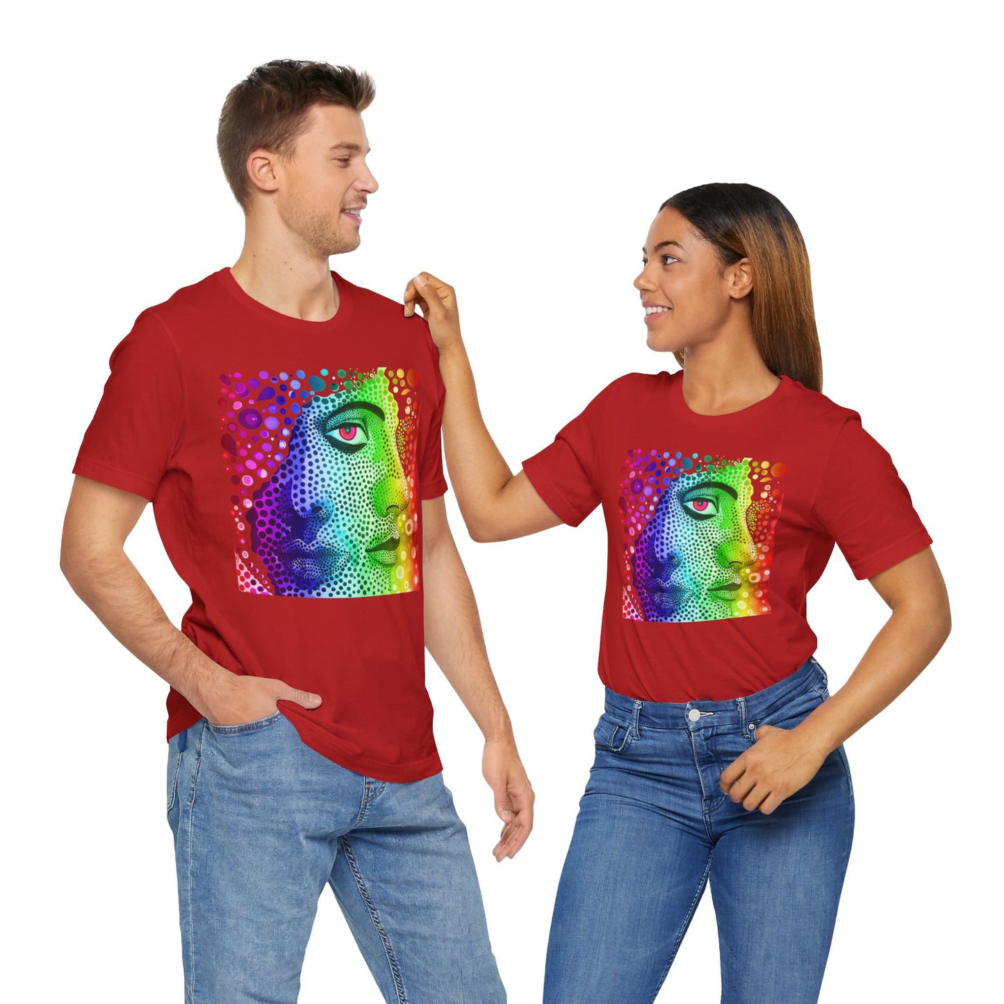 Two faced rainbow Unisex Jersey Short Sleeve Tee