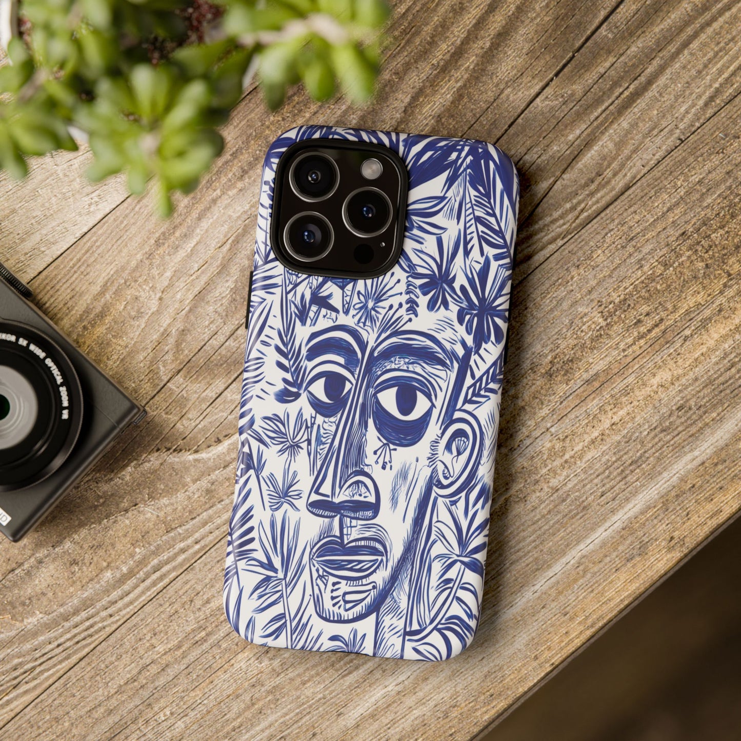 Phone Case - Abstract Nature with a Man's Face Design