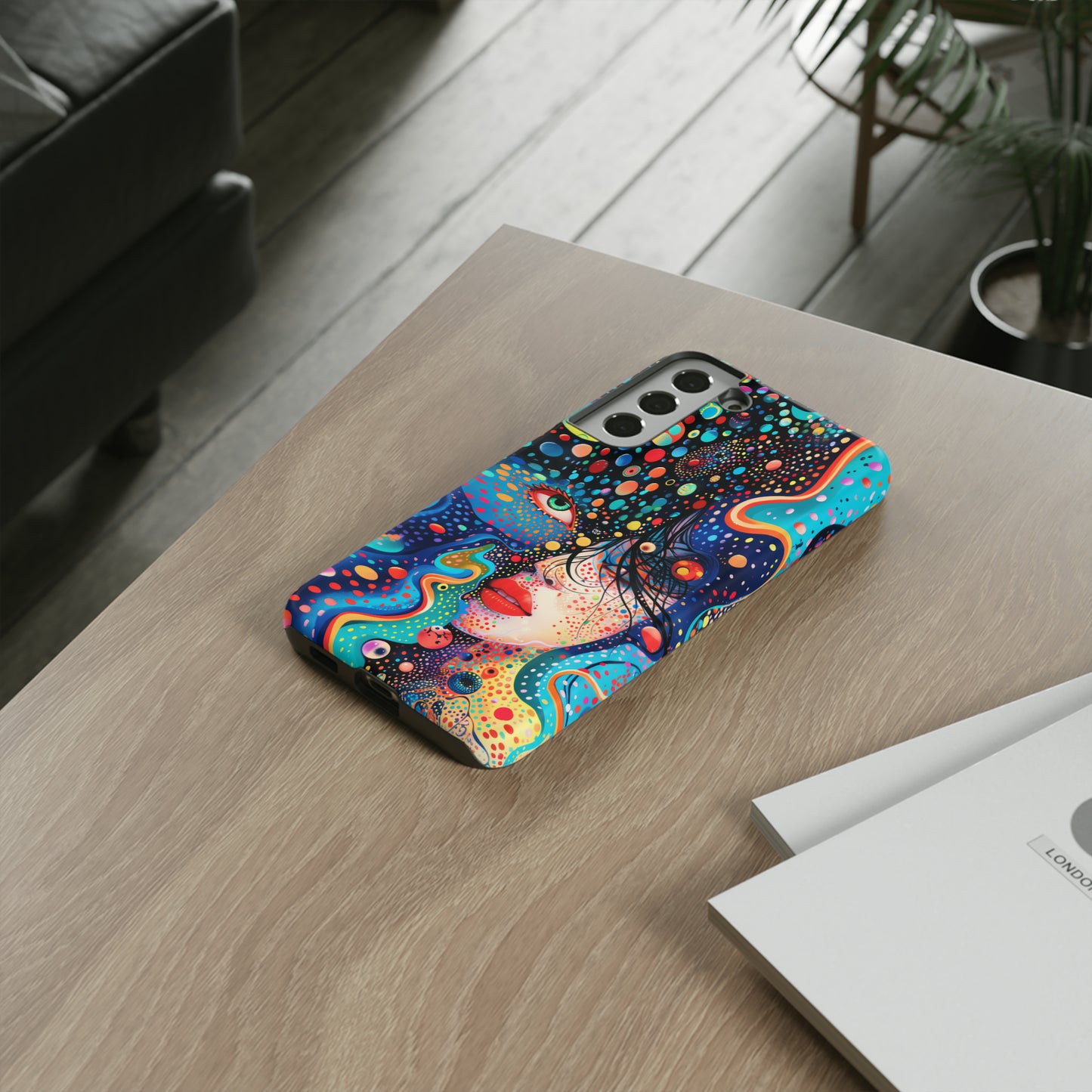 Phone Case, dream in color, Artistic design, Tough Case, Colorful whimsical flower design, iPhone 15, 14, 13, 12, 11, Samsung, Pixel