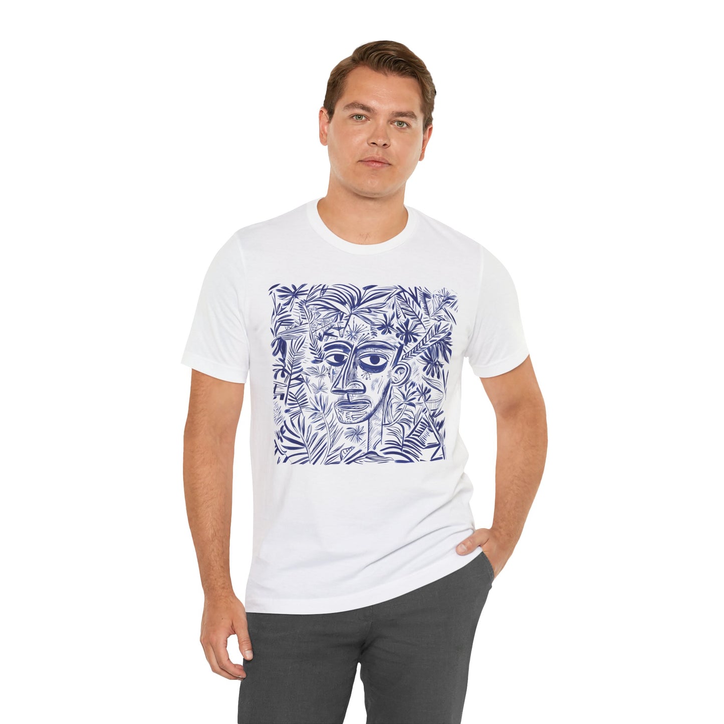 Botanical Face Art Unisex Tee – Nature-inspired Graphic T-Shirt for Eco-Conscious Style