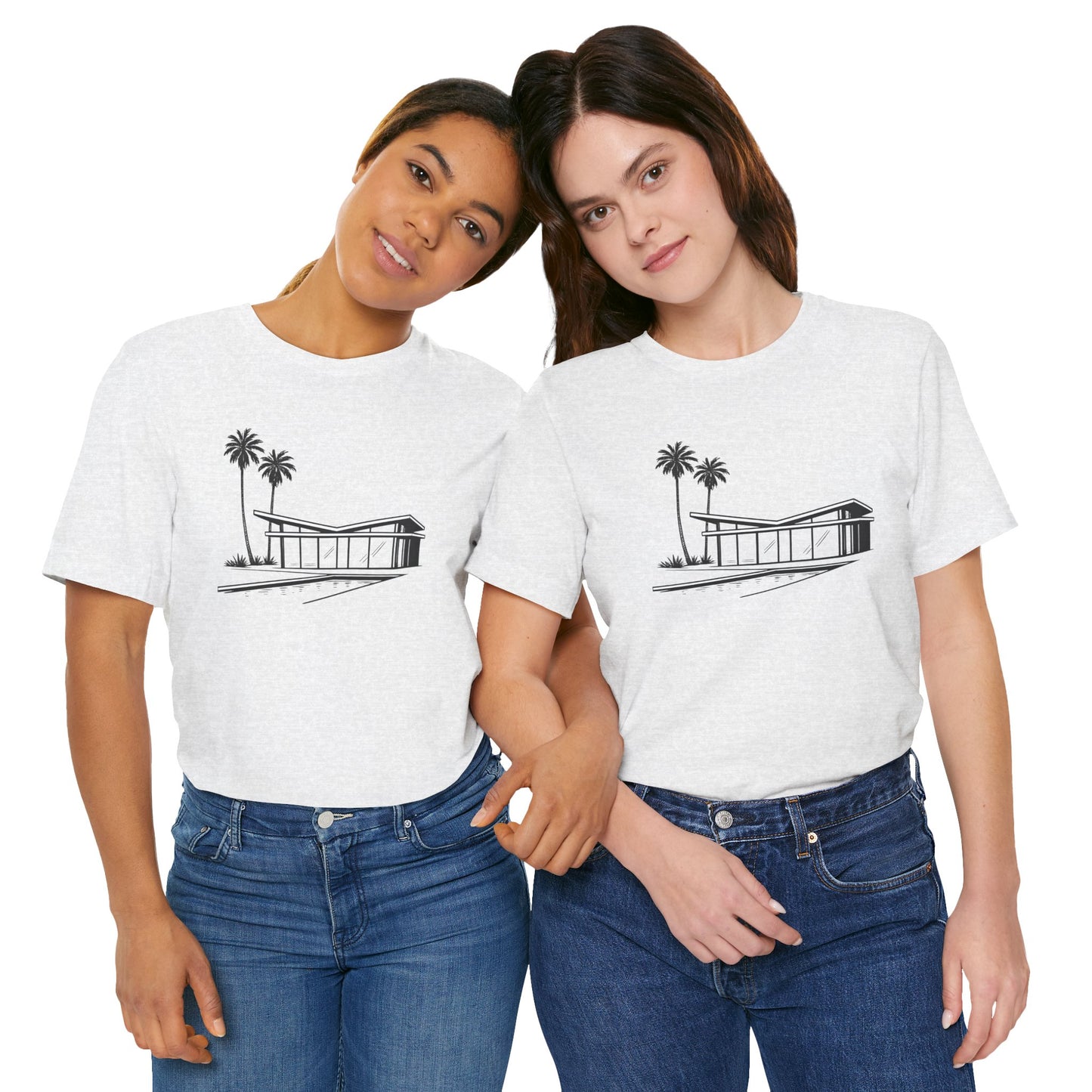Mid-Century Modern House Tee Mid Century Icons series— Palm Tree Architectural Graphic Shirt, Mid Century modern, Palm Springs