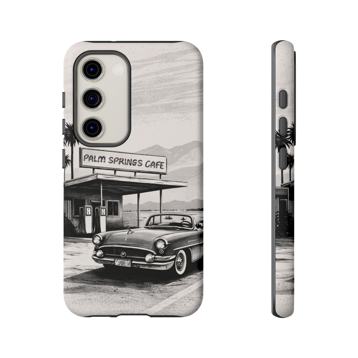 Vintage Palm Springs Cafe Phone Case – Retro Convertible Roadtrip Design
