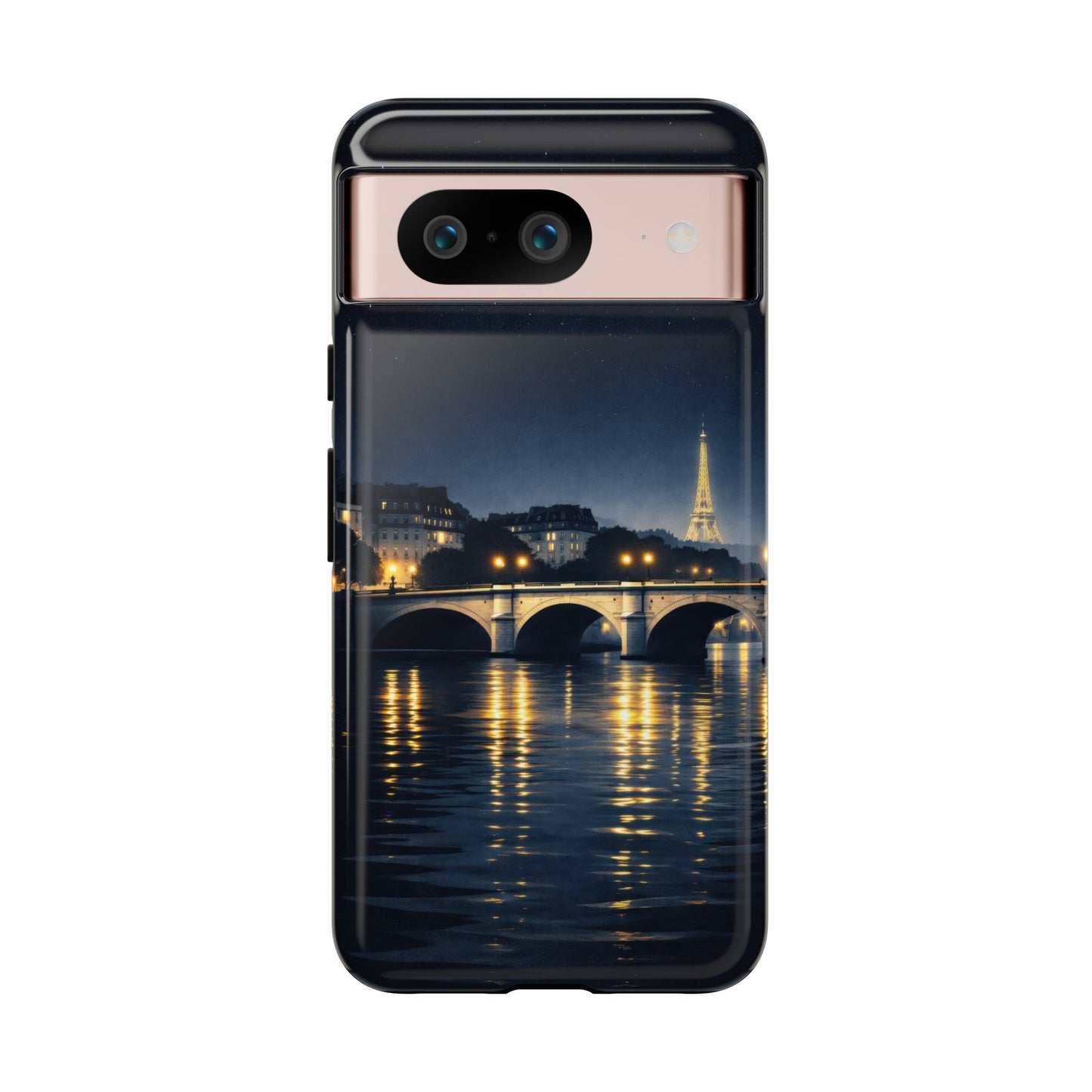 Paris Night Skyline Tough Phone Case — Eiffel Tower Reflections