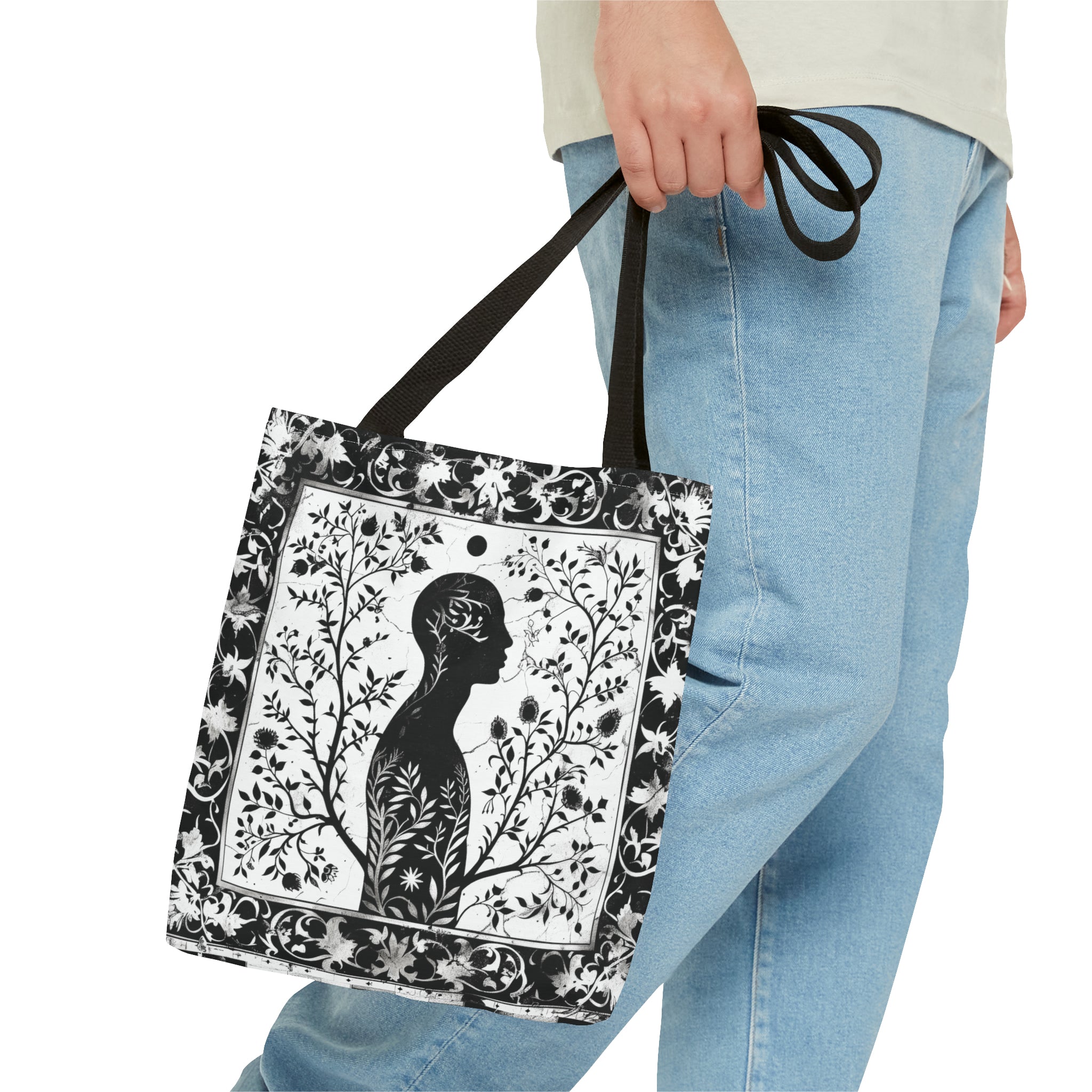 Black & White silhouette Tote Bag (AOP)