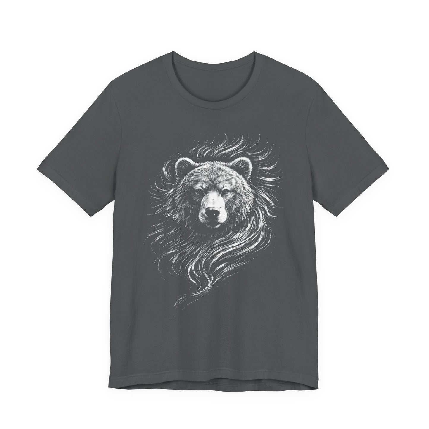 Grizzly Bear Portrait T-Shirt | Hand-Drawn Wildlife Tee in chalk style
