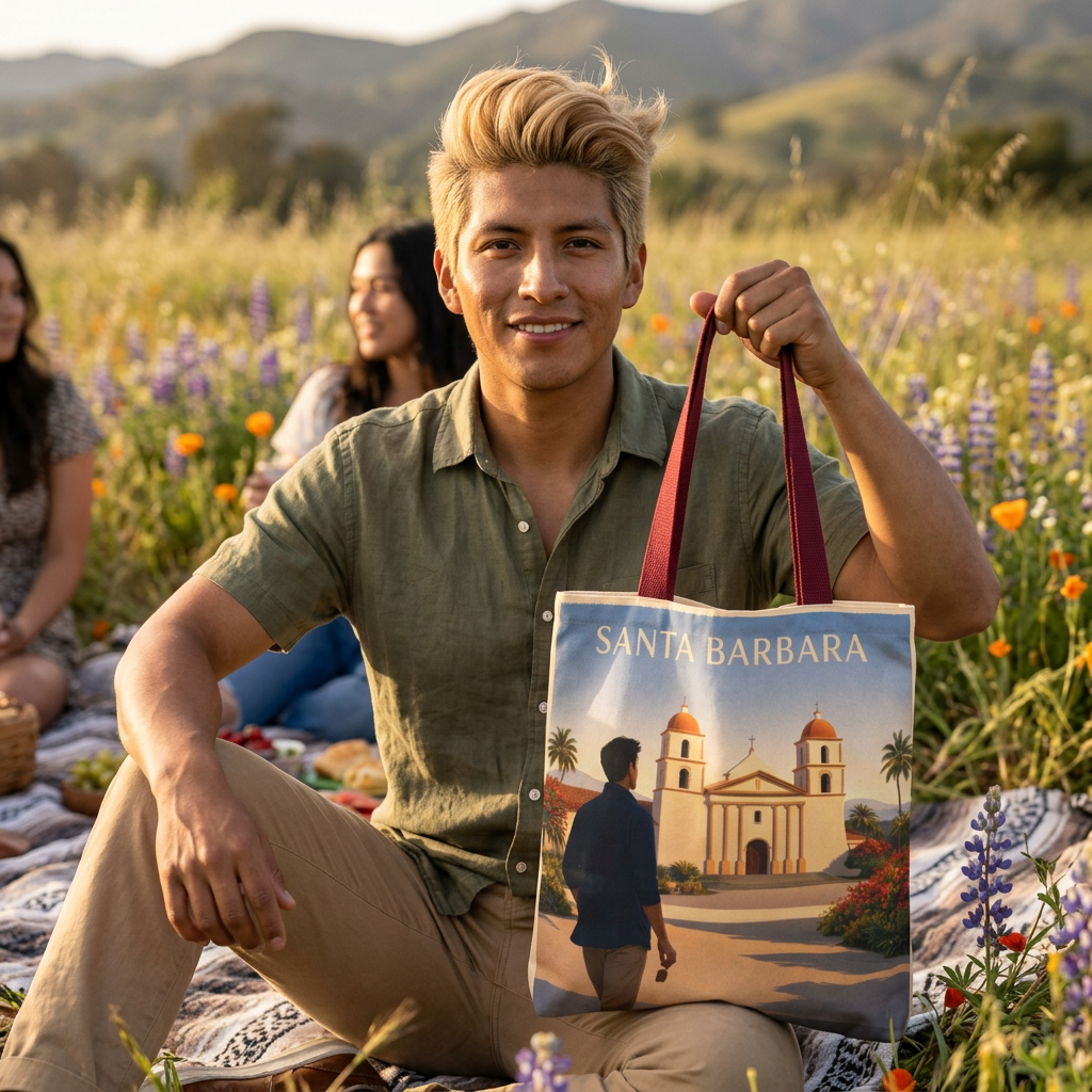 Santa Barbara Vintage Travel Tote Bag