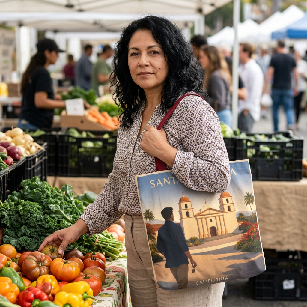 Santa Barbara Vintage Travel Tote Bag