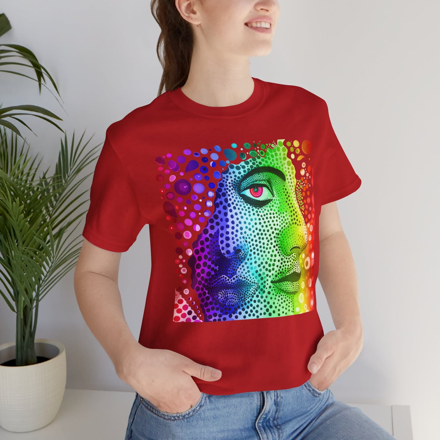Two faced rainbow Unisex Jersey Short Sleeve Tee