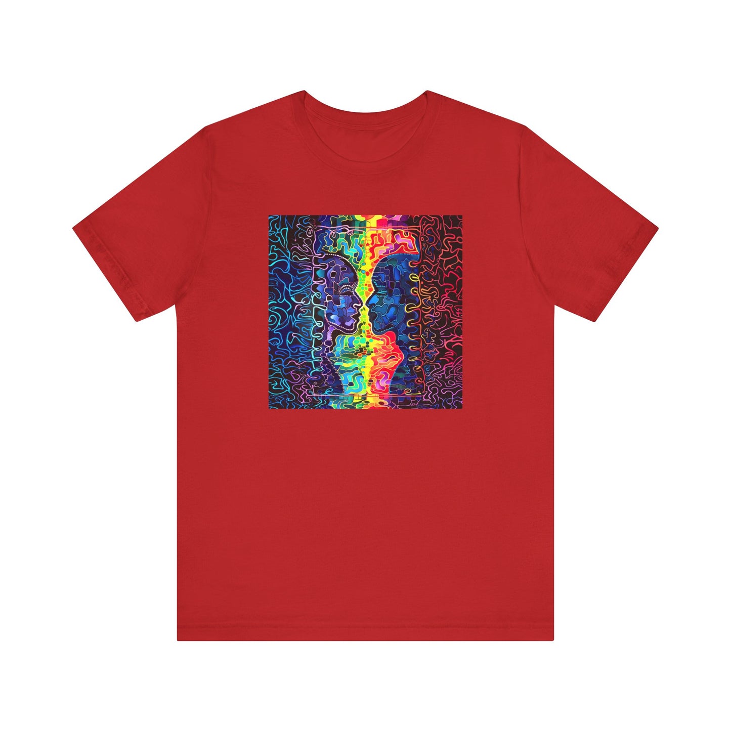 Rainbow puzzel man Unisex Jersey Short Sleeve Tee