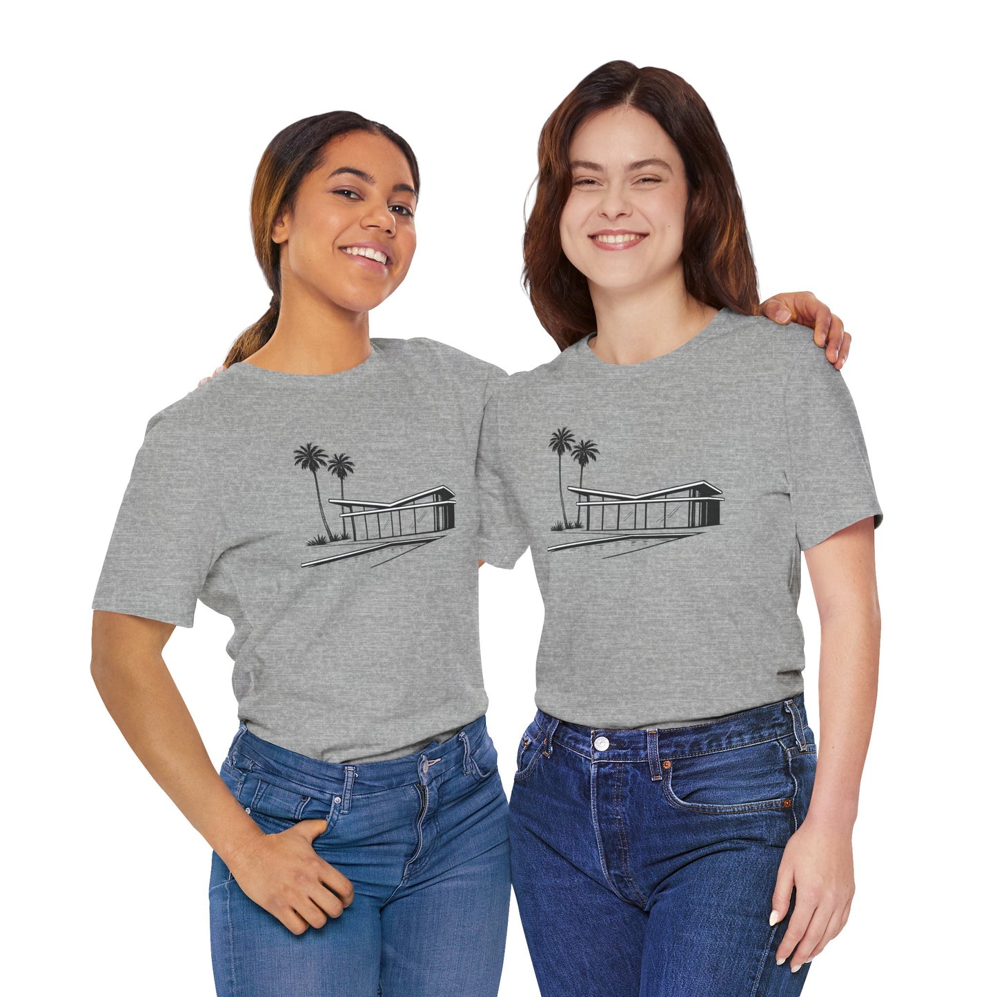 Mid-Century Modern House Tee Mid Century Icons series— Palm Tree Architectural Graphic Shirt, Mid Century modern, Palm Springs