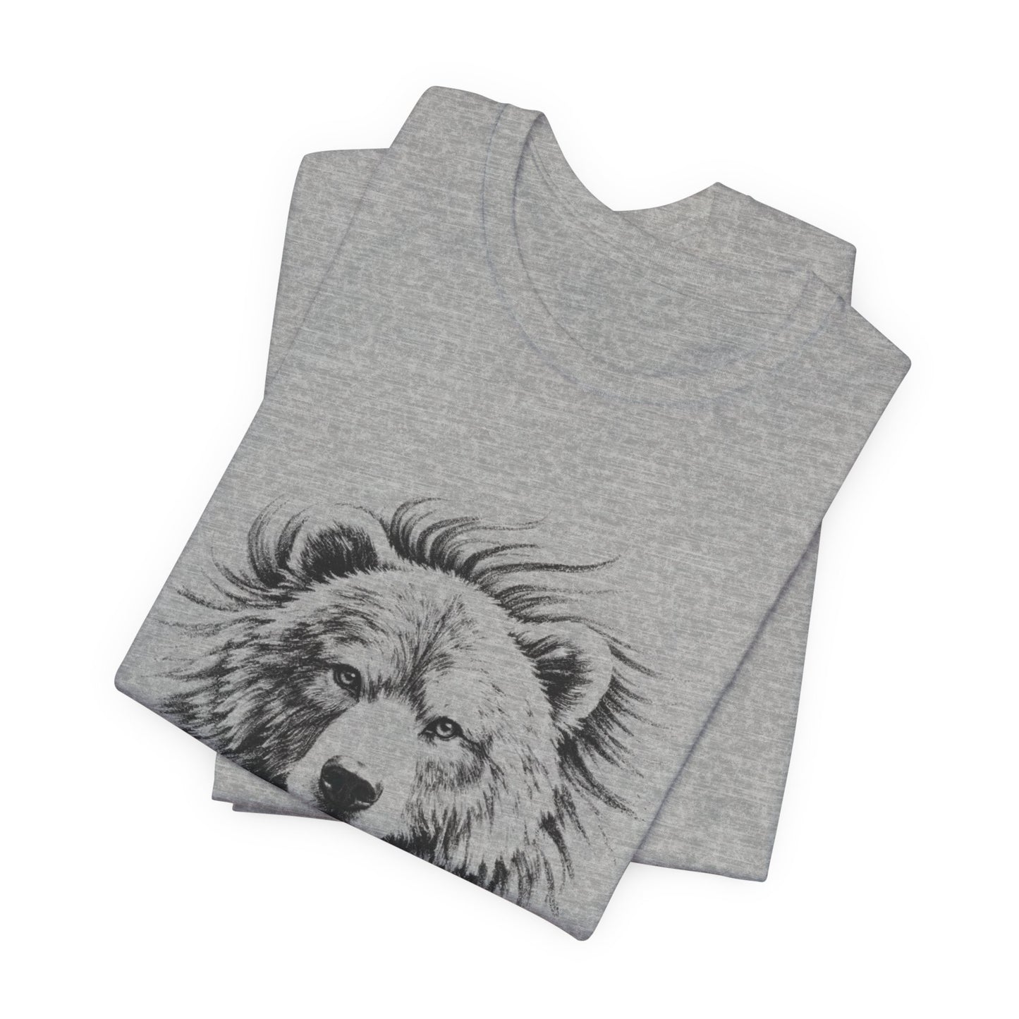 Bear Head Illustration T-Shirt | Hand-Drawn Wildlife Sketch