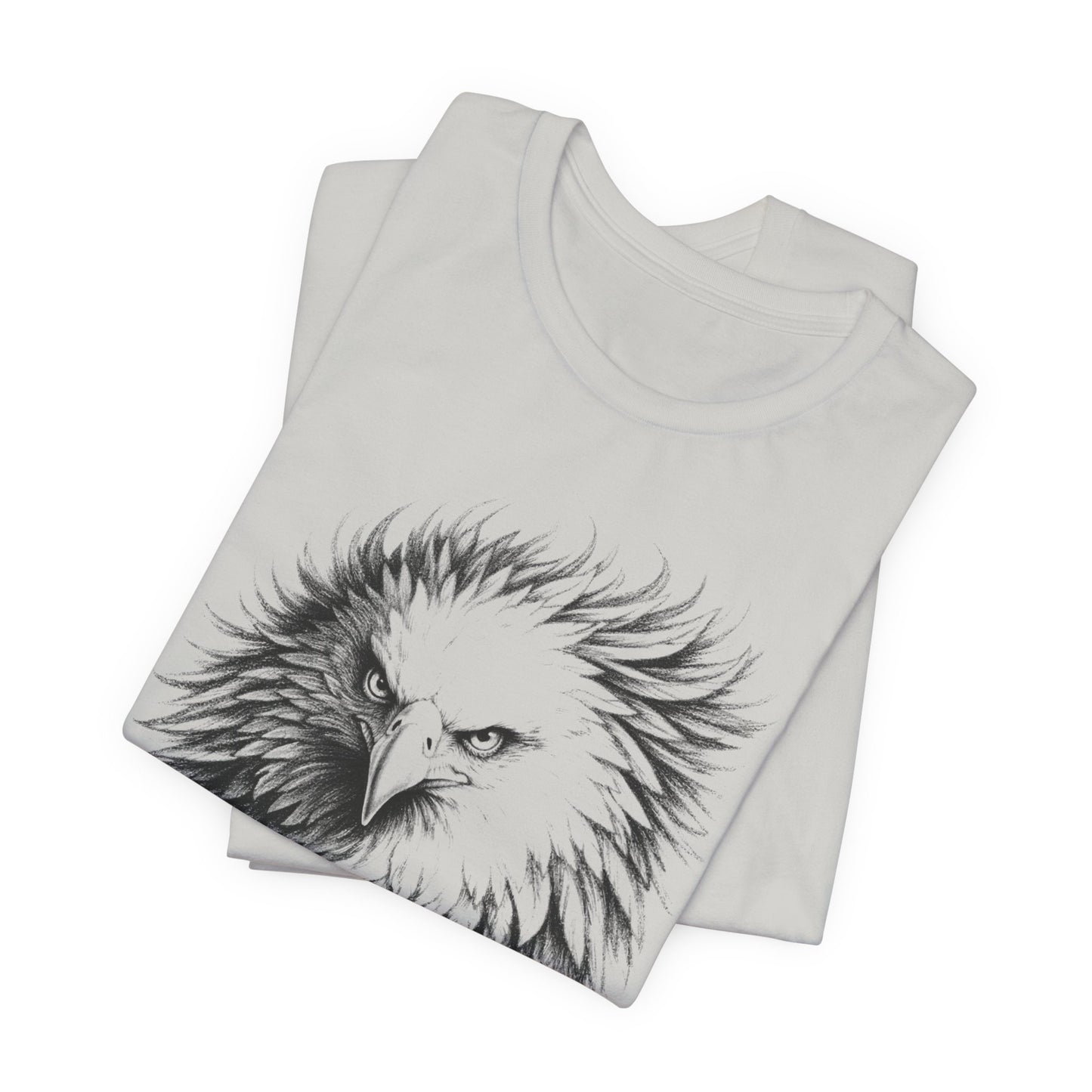 Eagle Head Sketch Tee — Detailed Black & White Bald Eagle Illustration in charcoal T-Shirt
