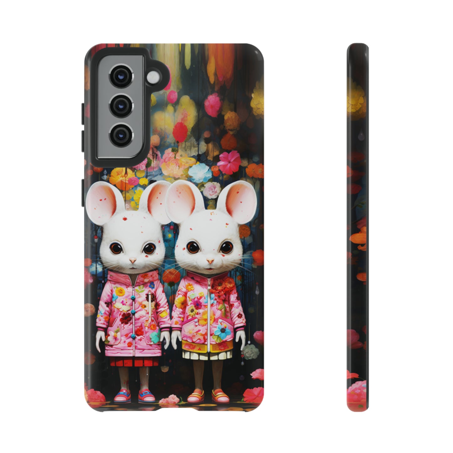 Two mice and flowers Tough Cases