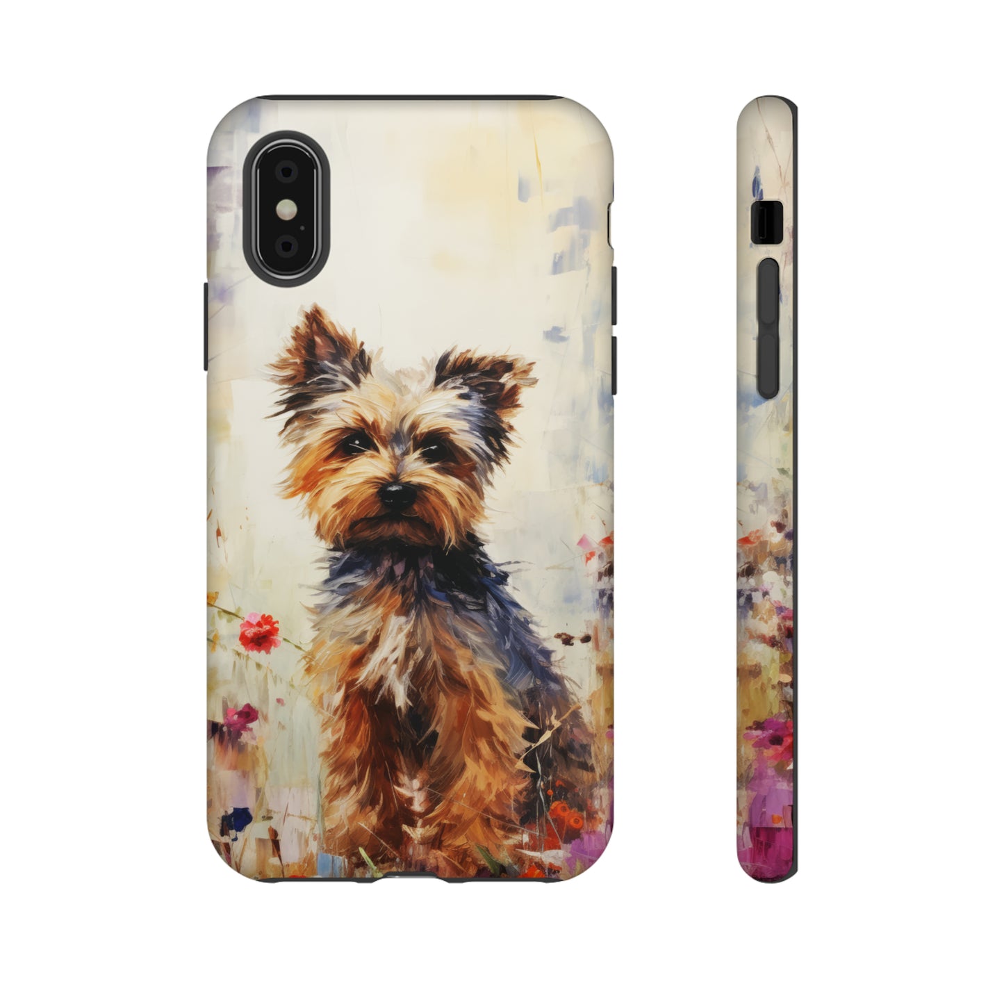 Yorkie in flowers Tough Cases